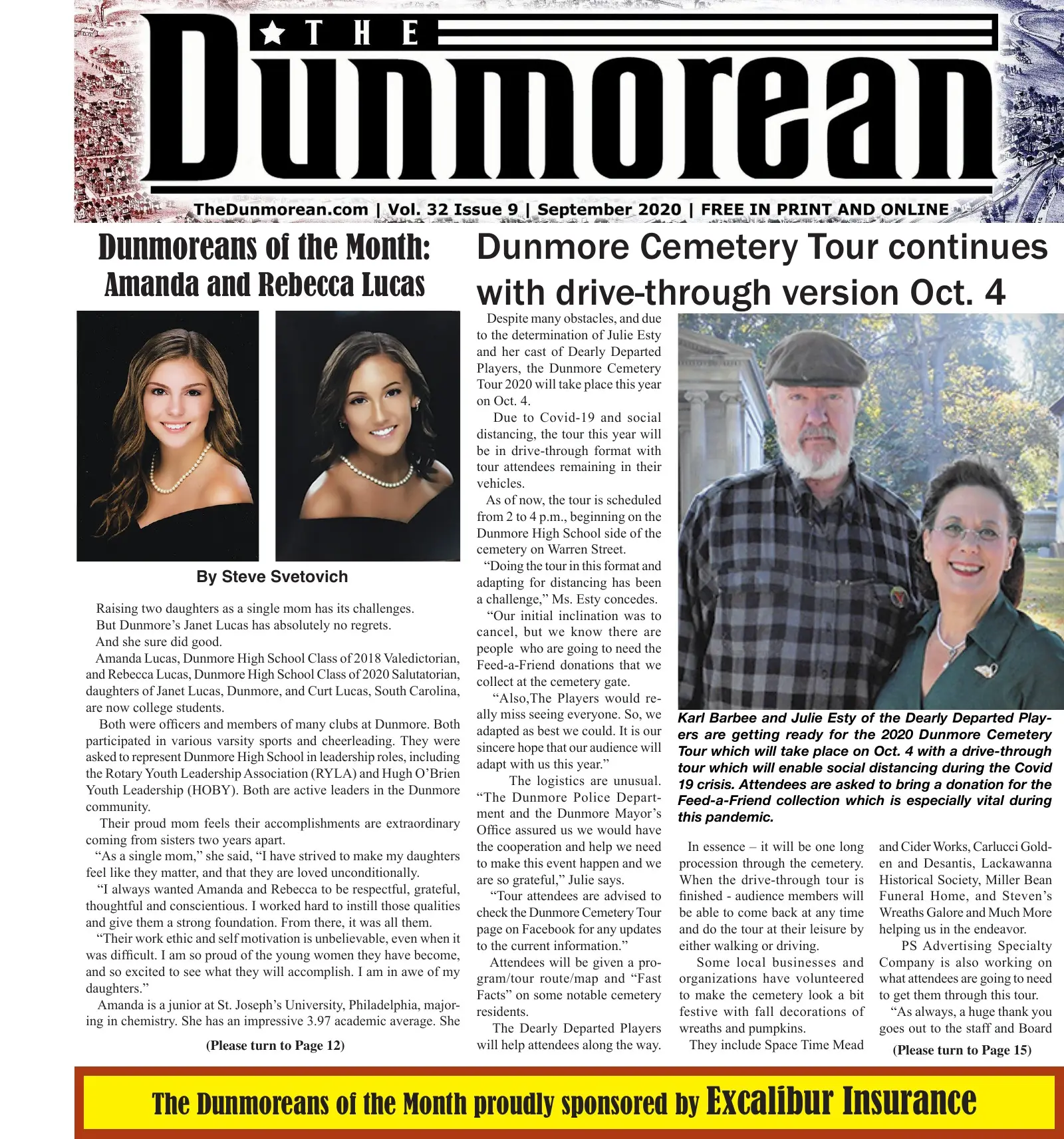 Front page of the September 2020 Dunmorean