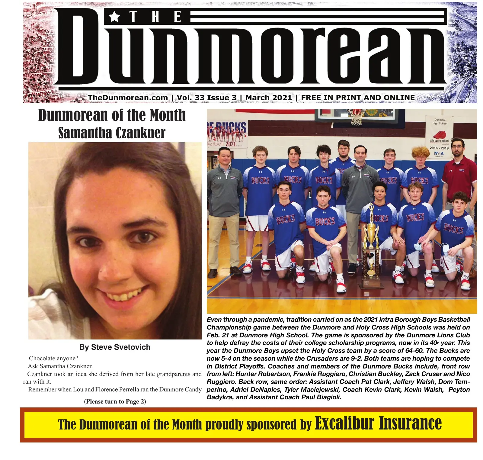 Front page of the March 2021 Dunmorean