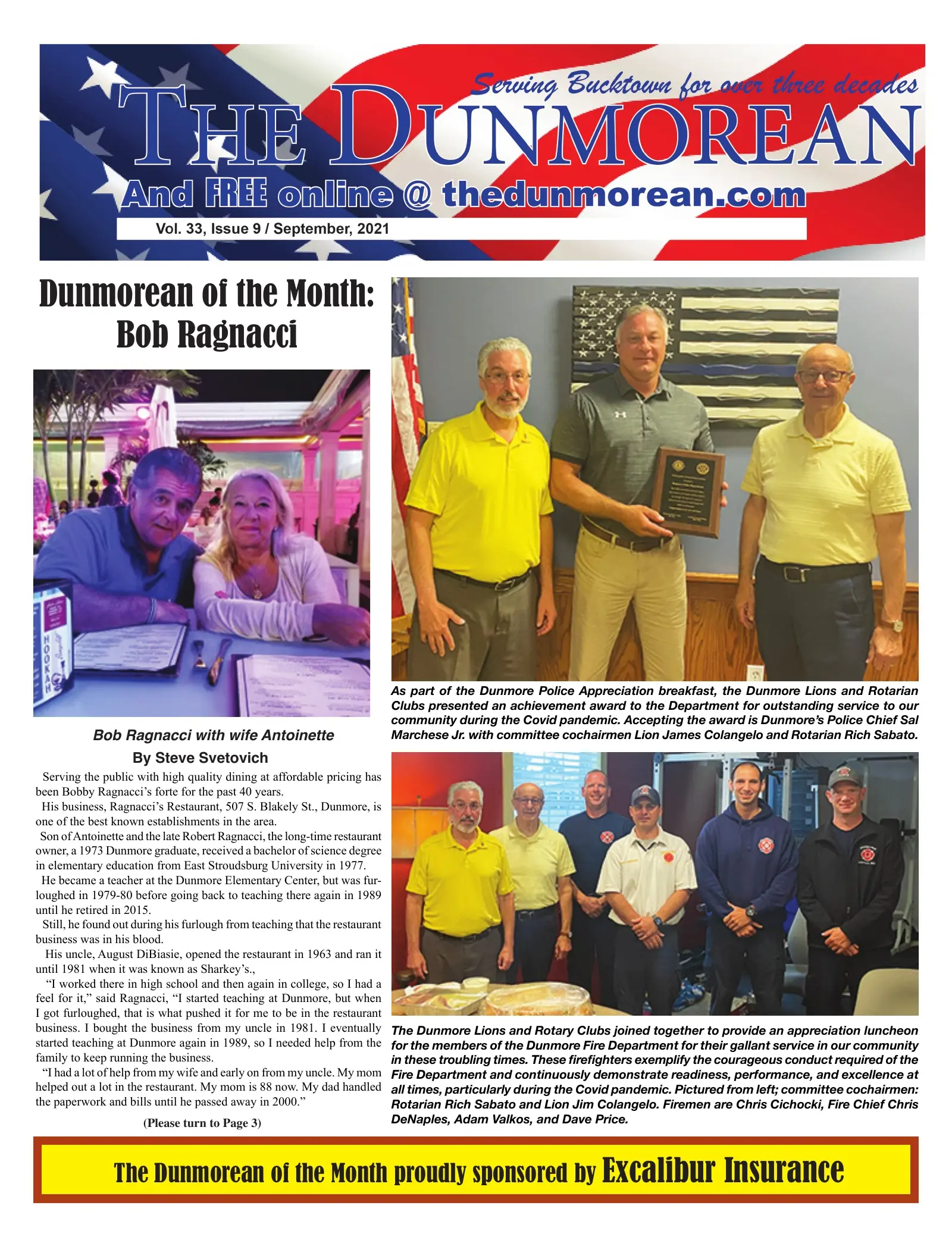 Front page of the September 2021 Dunmorean