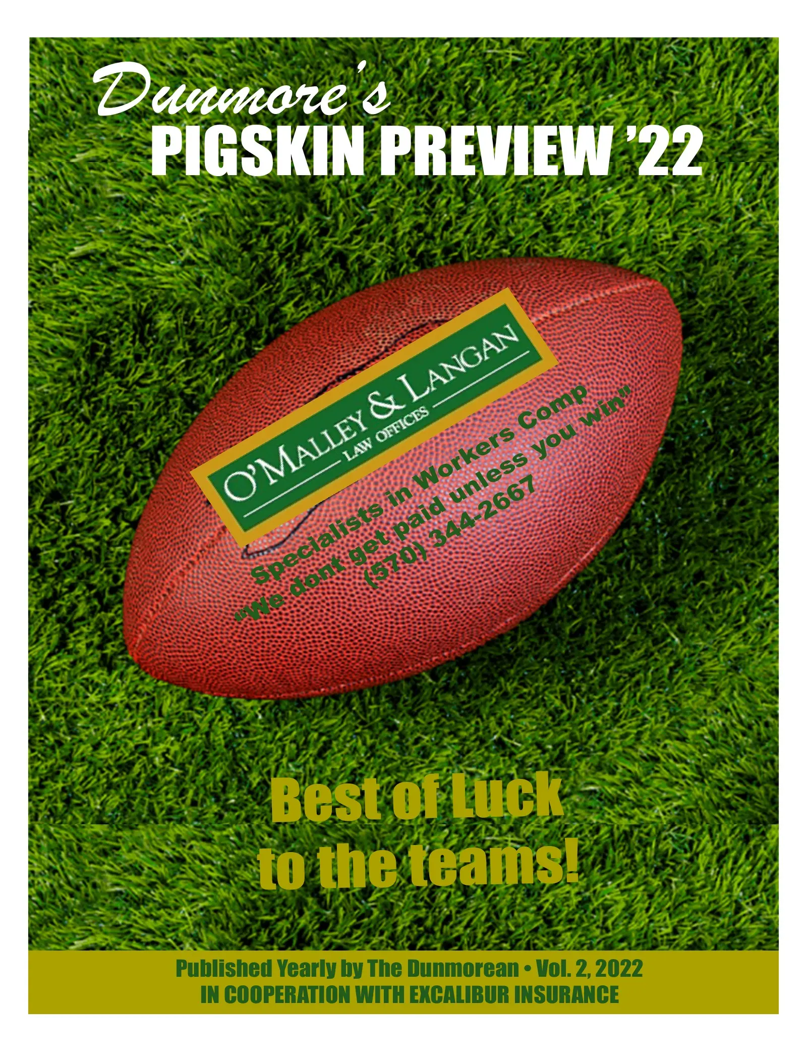 Front page of the 2022 Football Preview Dunmorean