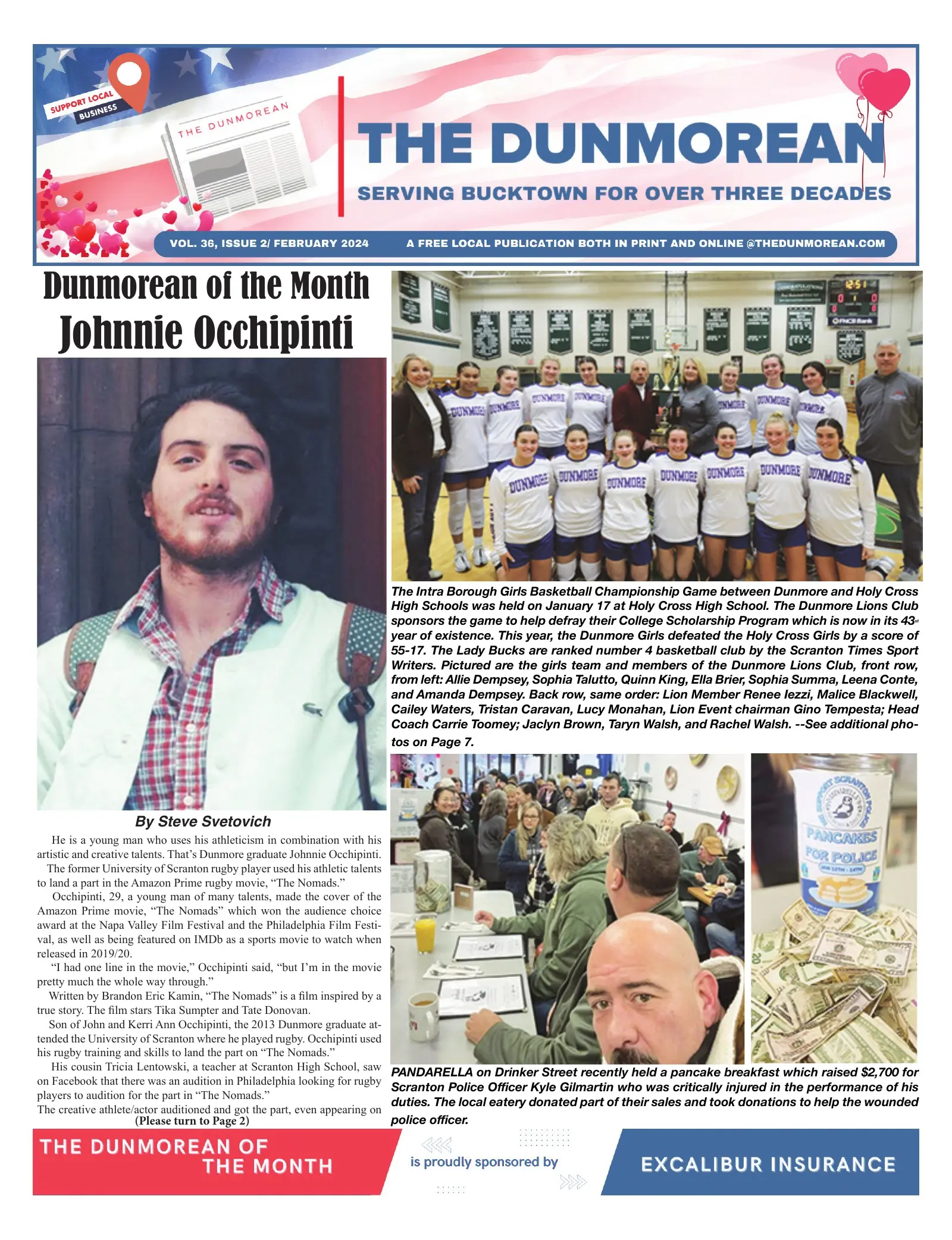 Front page of the February 2024 Dunmorean