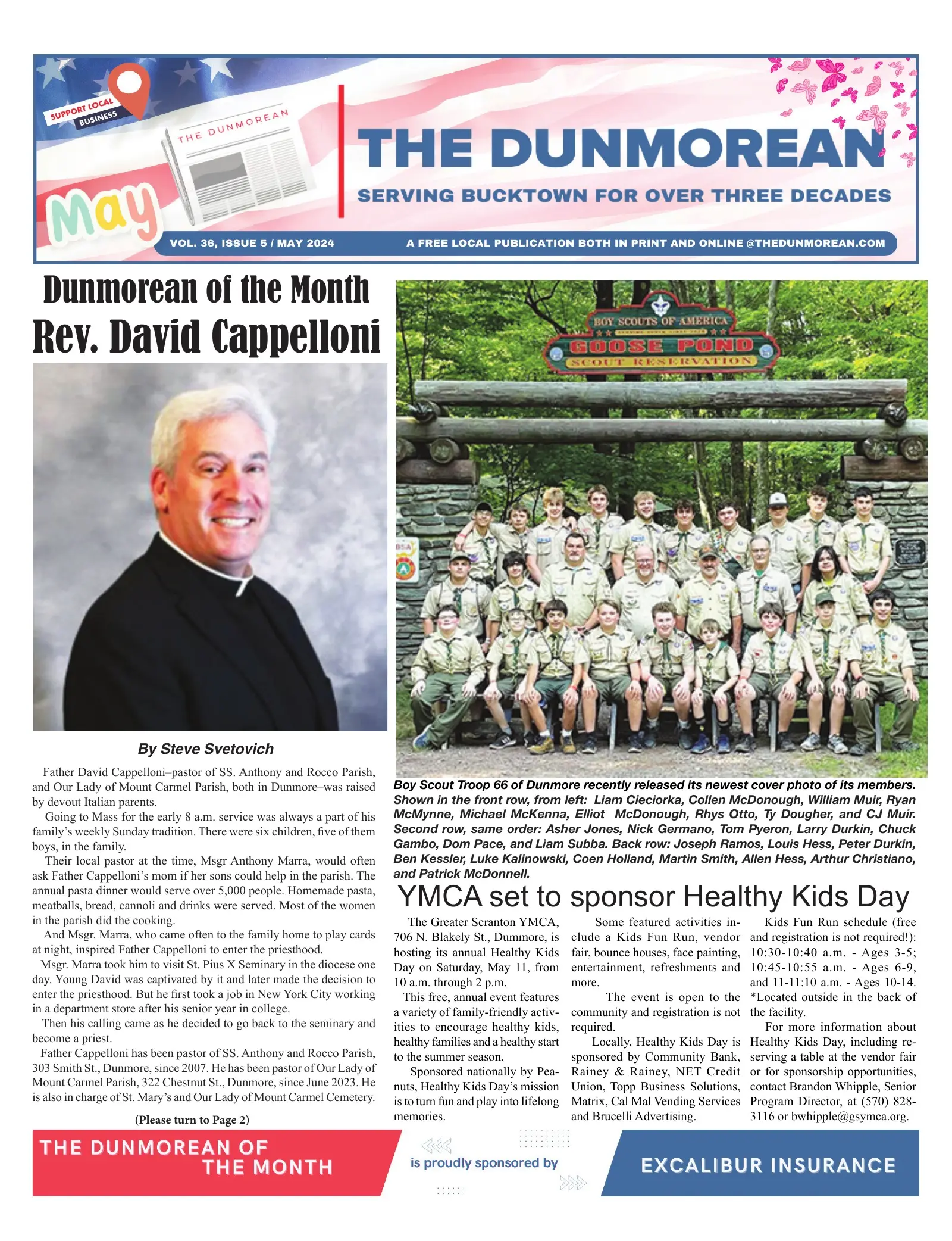Front page of the May 2024 Dunmorean