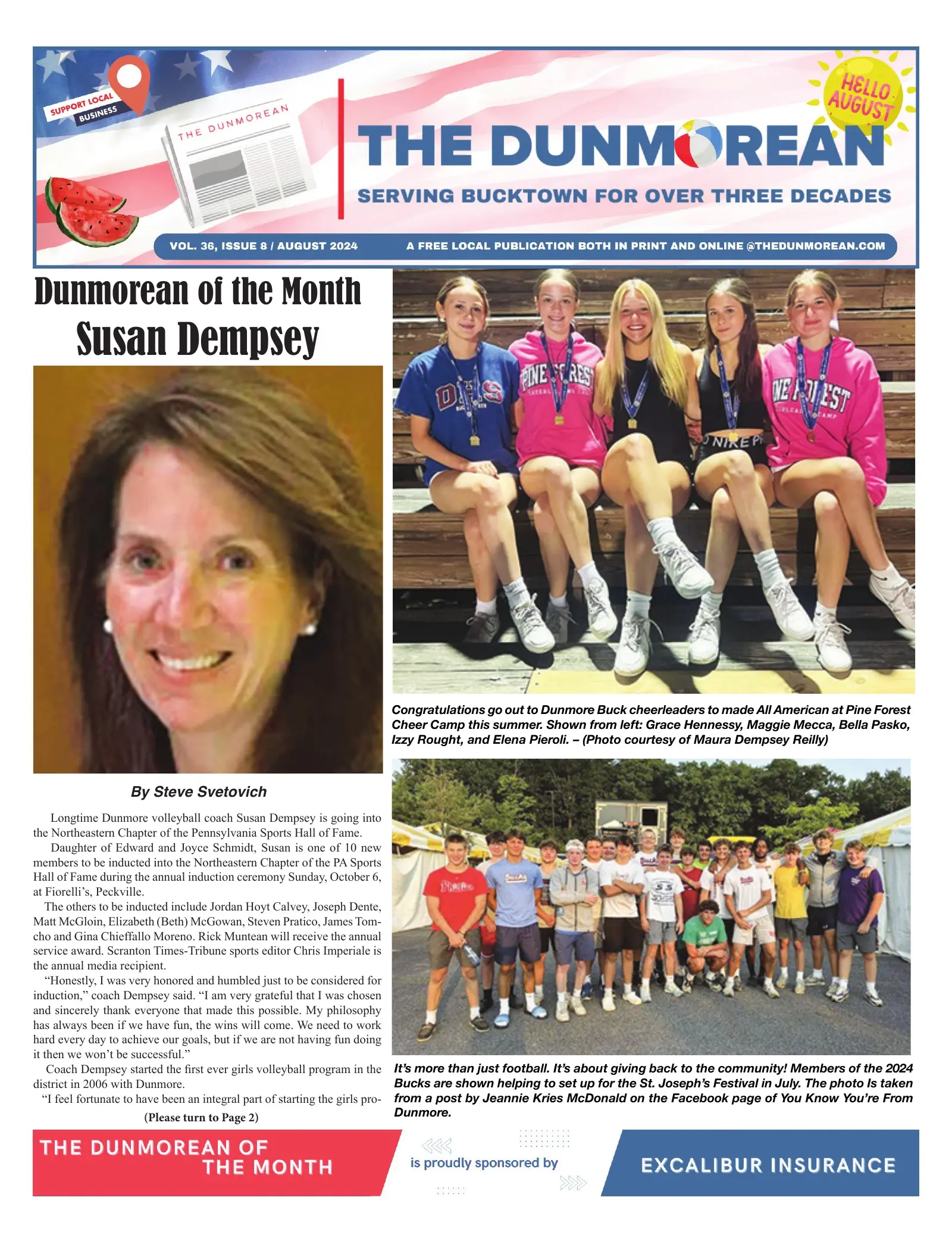 Front page of the August 2024 Dunmorean