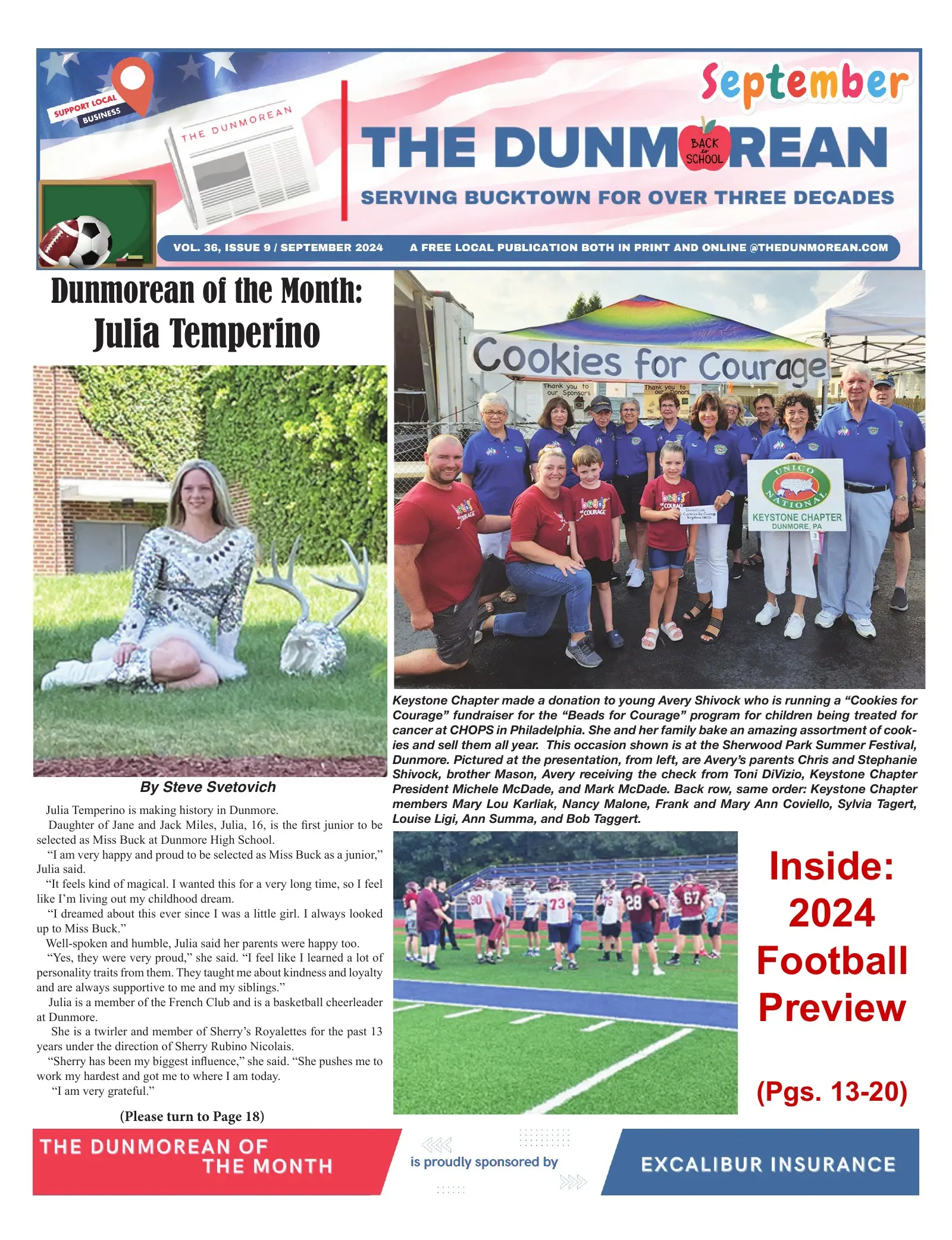 Front page of the September 2024 Dunmorean