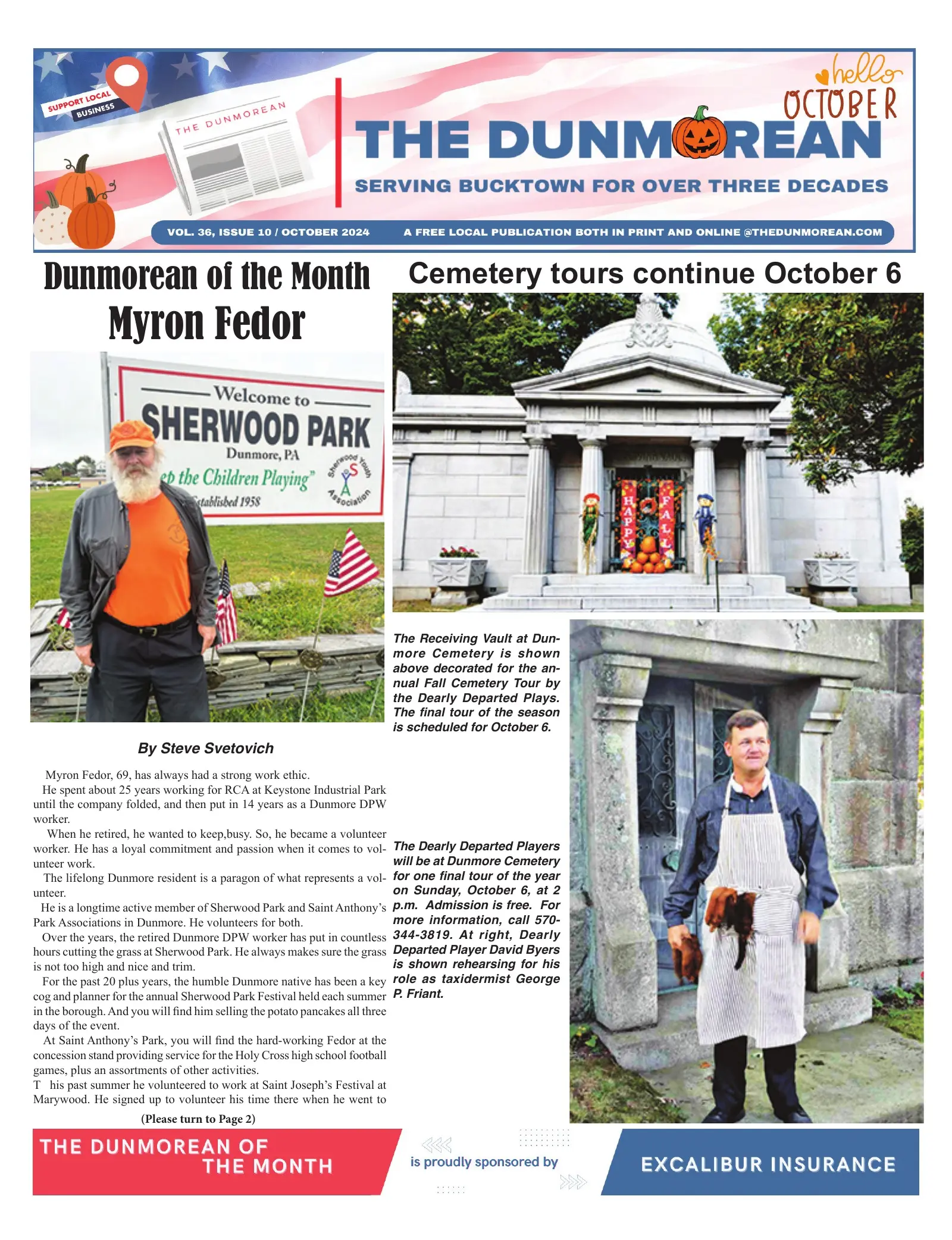 Front page of the October 2024 Dunmorean