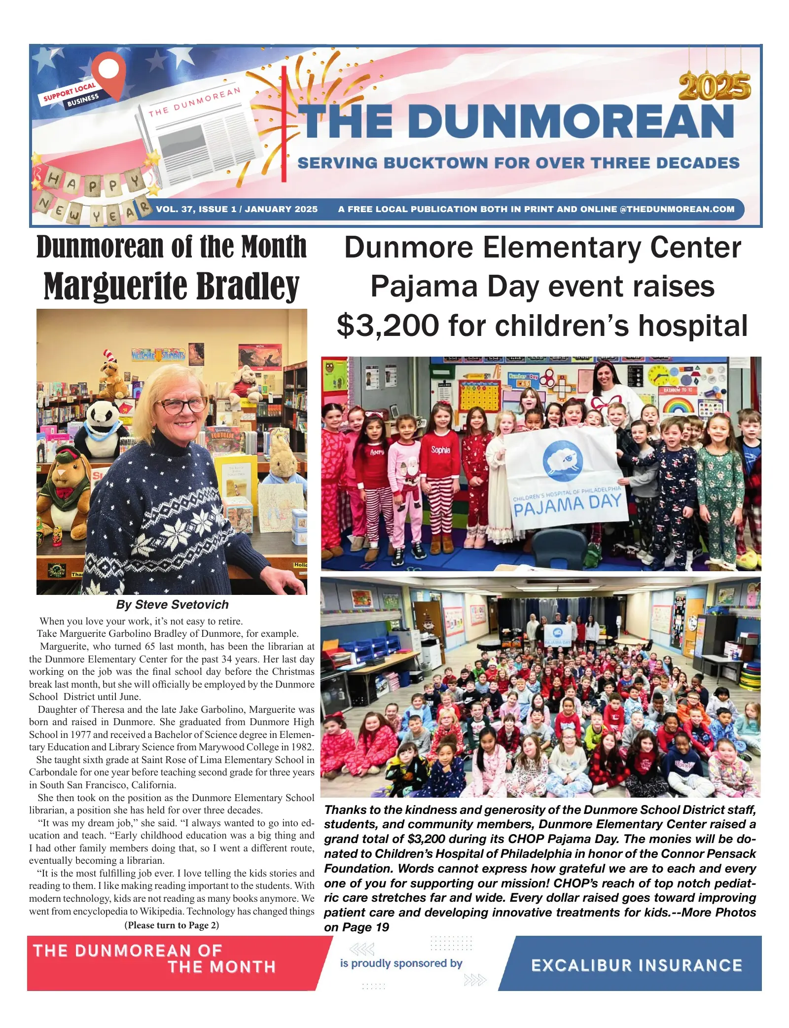 Front page of the January 2025 Dunmorean