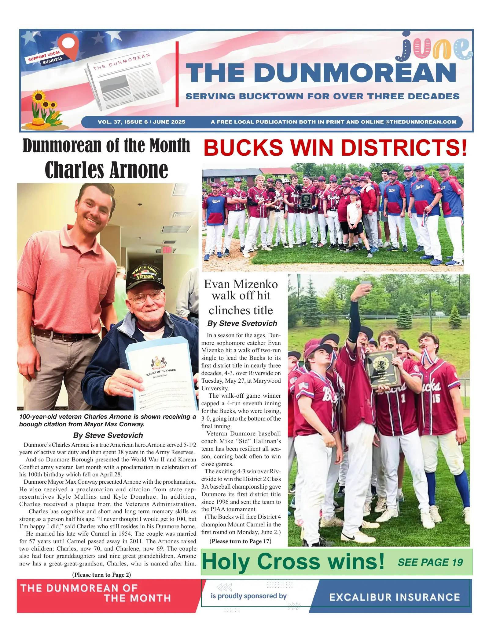 Front page of the June 2025 Dunmorean
