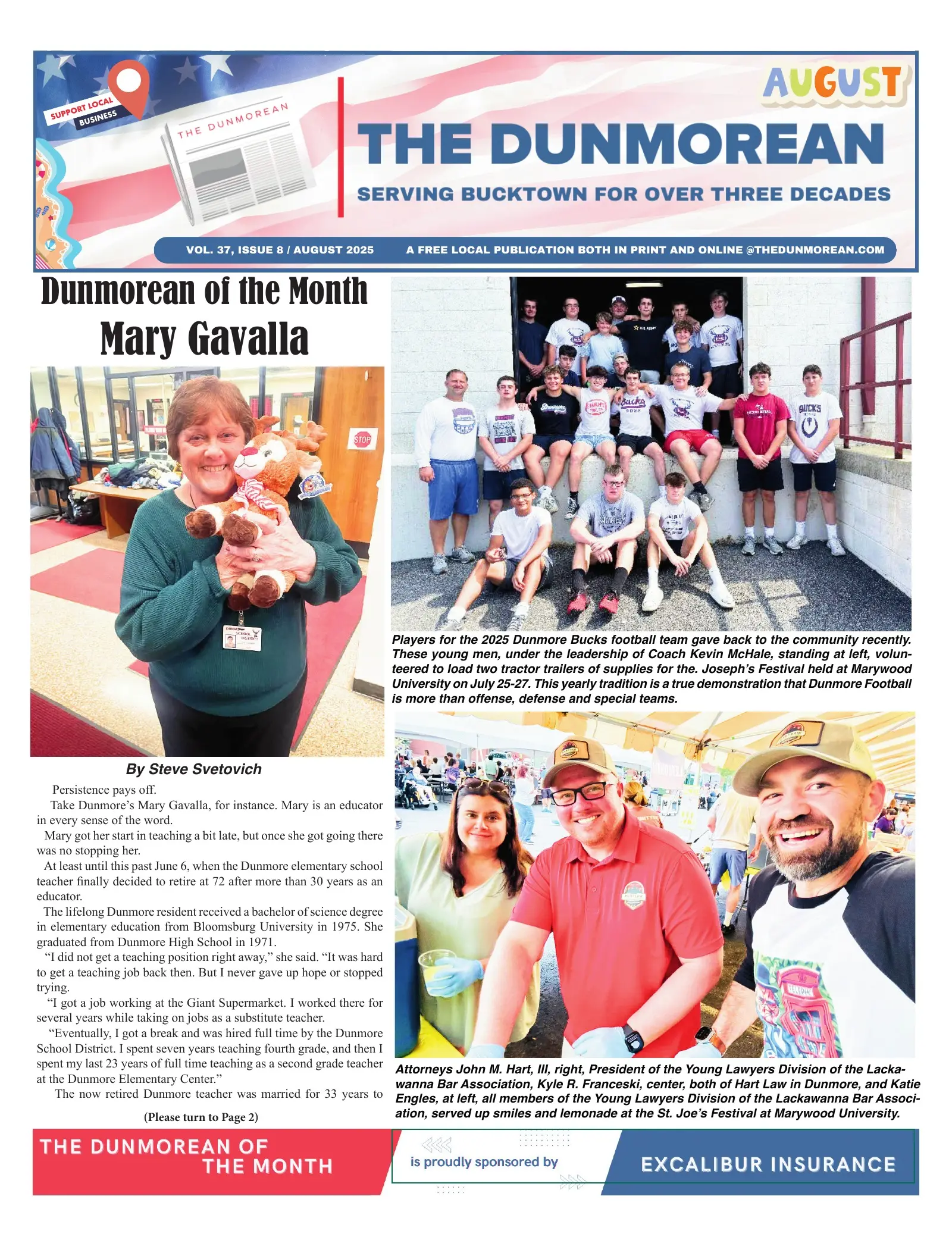 Front page of the August 2025 Dunmorean