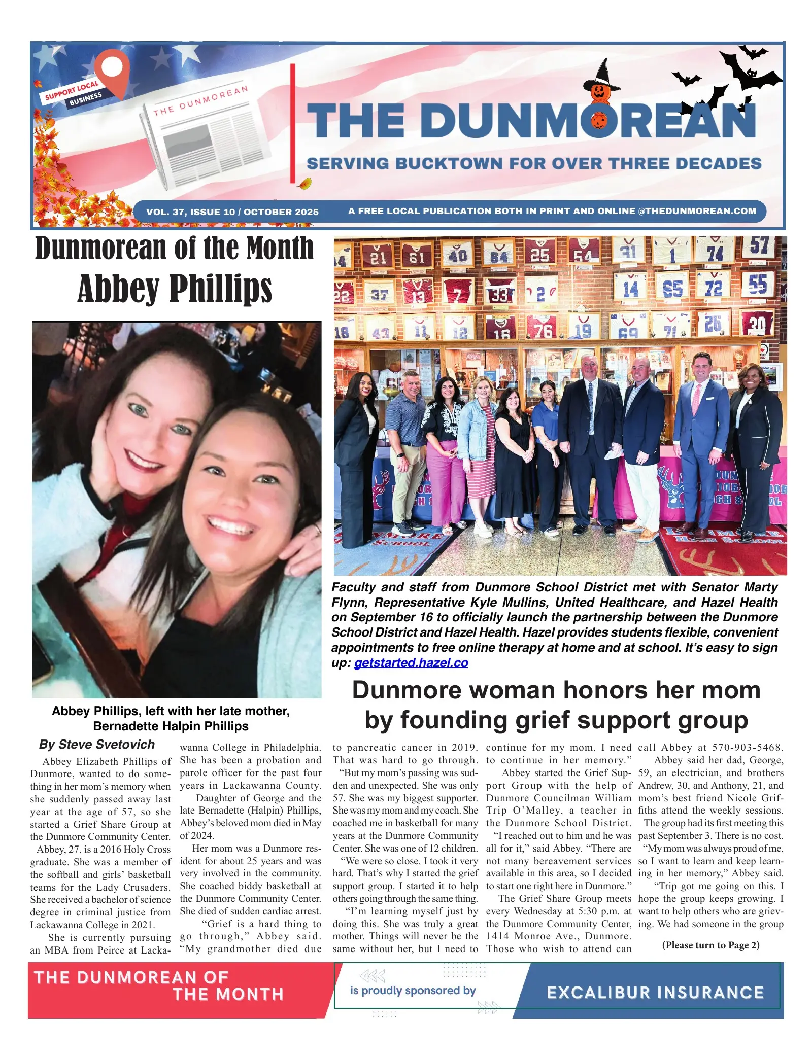 Front page of the October 2025 Dunmorean