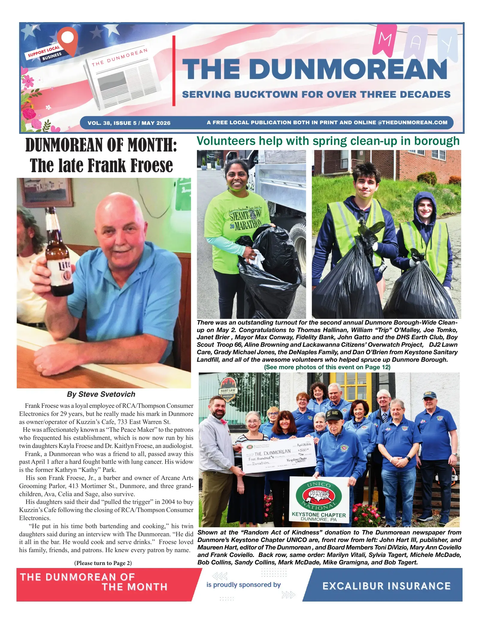 Front page of the May 2026 Dunmorean