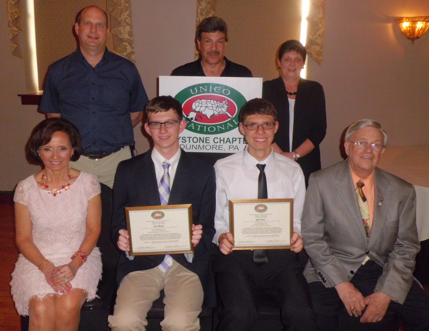 UNICO Scholarships_Magda of Holy Cross and Panetti of MidValley