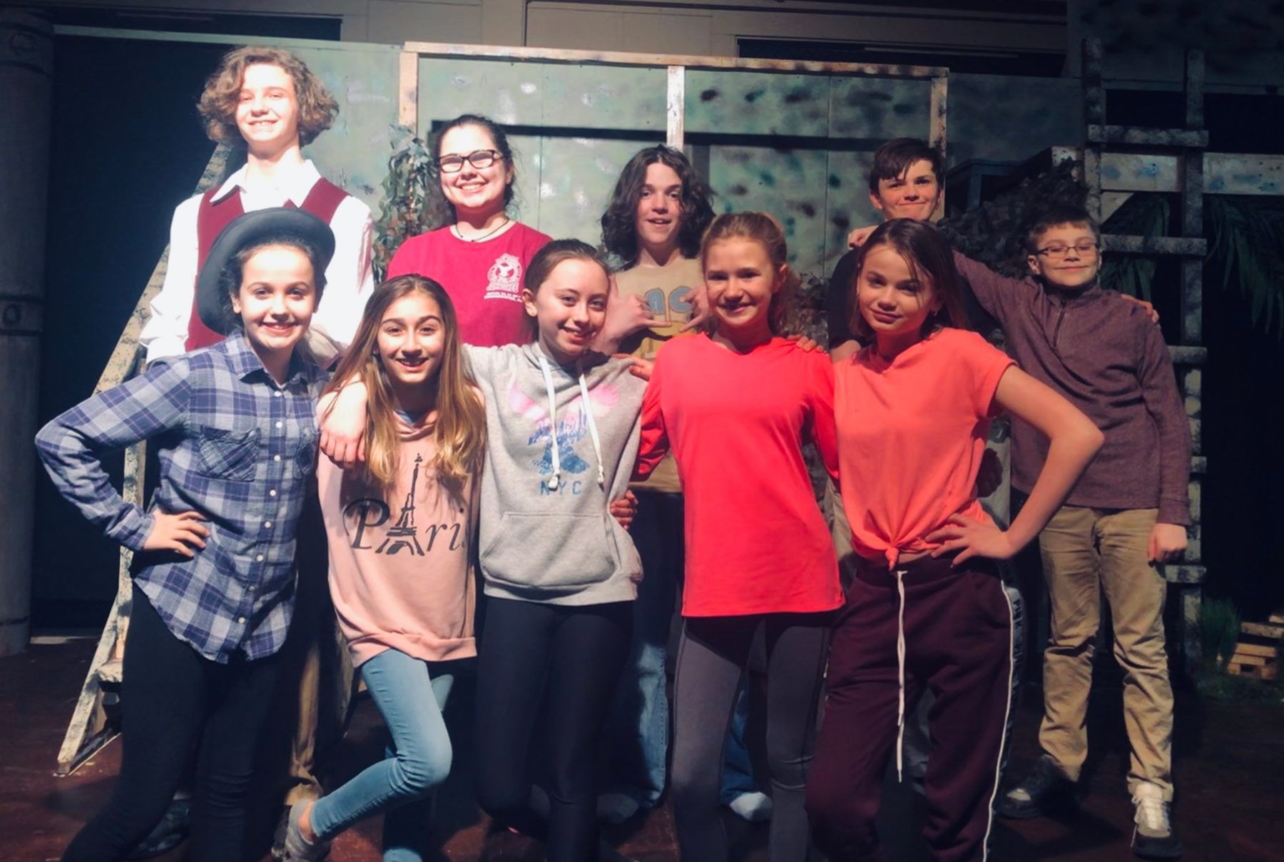 Barnum cast members include, first row, from left: Sarah Pugliese, Emma Christianson, Ava Kulenich, Samantha Greenfield, Old Forge; and Giada Gowden.. Second row, same order: Max Snyder, Emily Nowikowski, Caelan Baden, Locan Baden, and Dylan Ofner.
