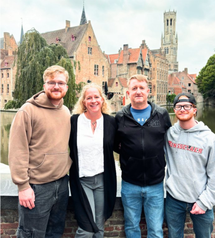 This family picture taken in Bruges Belgium, in July shows, from left: Andrew, Karen, Frank and Christopher Padula.