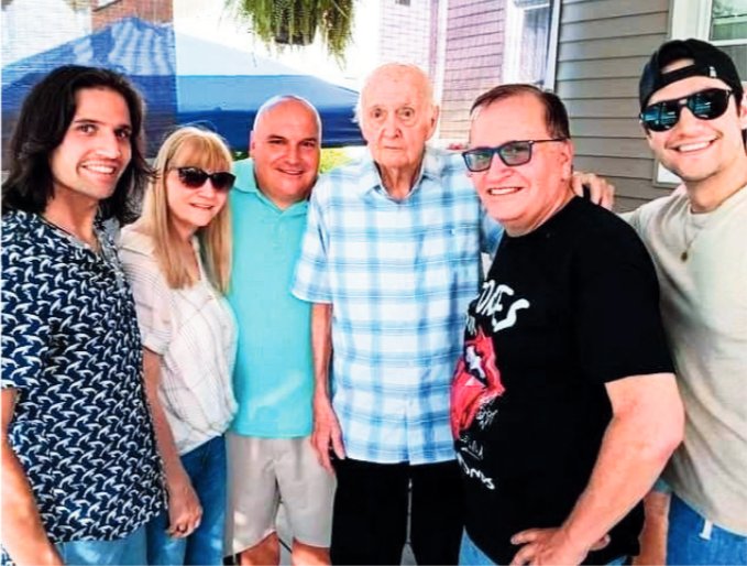Stan Svetovich, is shown with children and grandchildren, including, from left: grandson Ryan, daughter Denise, son George, Stan, son Steve, and grandson Dylan.